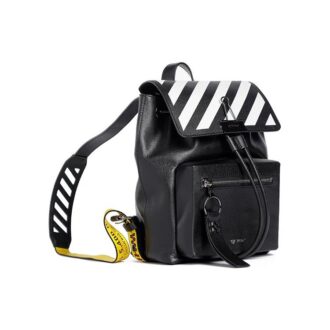 Off-White Stripe logo Shoulder strap backpack Black