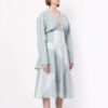 Off-White Stripe Tight Waist Cozy A Creamy White Dress