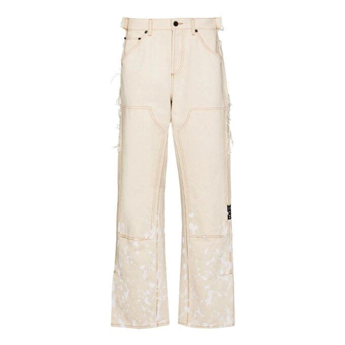Off-White x Browns 50 Carpenter Mens Retro Loose Causal White Trousers