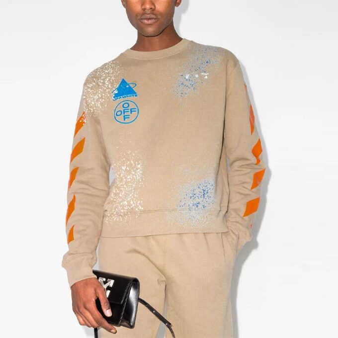 Off-White x Browns 50 Crossover SS21 Micro Mark Round Neck Ordinary Version Khaki