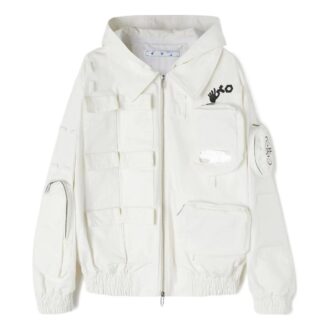 Off-White x C/o Teenage Engineering Crossover Solid Color Hooded Track Jacket Unisex White