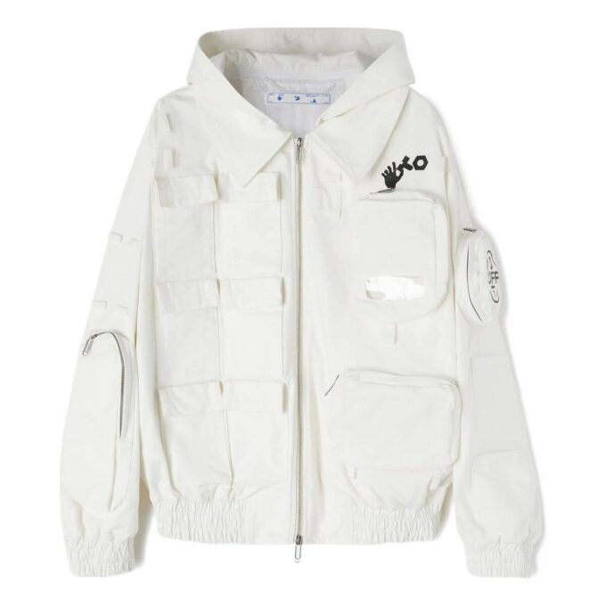 Off-White x C/o Teenage Engineering Crossover Solid Color Hooded Track Jacket Unisex White