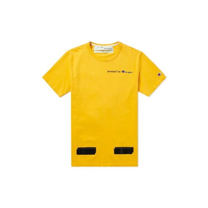Off-White x Champion MENS Virgil Abloh Champion Tee Yellow