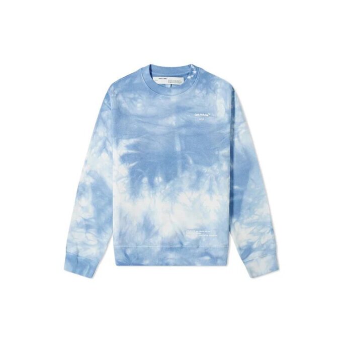 Off-White x END.CHEMICAL WASH Slim Back Arrow Tie Dye Round Neck Blue
