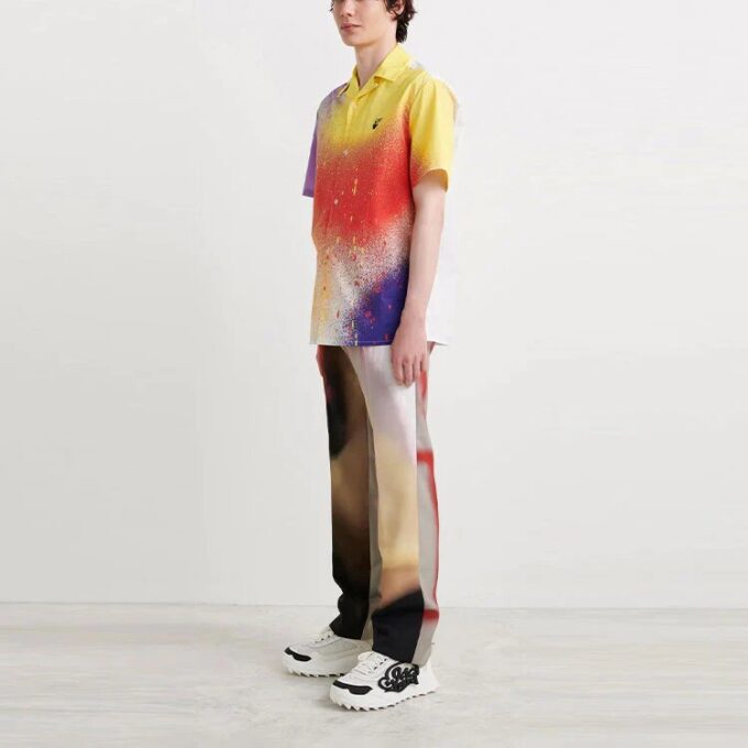 Off-White x Katsu Crossover FW21 Pattern Short Sleeve Shirt Orange
