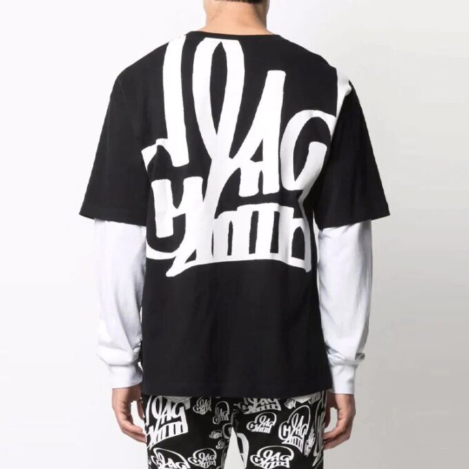 Off-White x Katsu Crossover SS21 Alphabet Printing Long Sleeves Ordinary Version Black