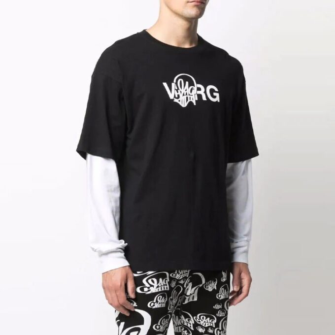 Off-White x Katsu Crossover SS21 Alphabet Printing Long Sleeves Ordinary Version Black