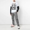 Off-White x MCA Crossover Mona Lisa Printing Round Neck Pullover Short Sleeve Slim Fit Version White