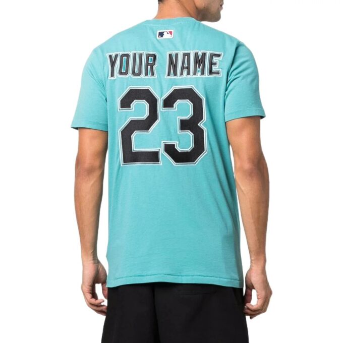 Off-White x MLB Miami Marlins Short-Sleeve Tee “Lake Blue”
