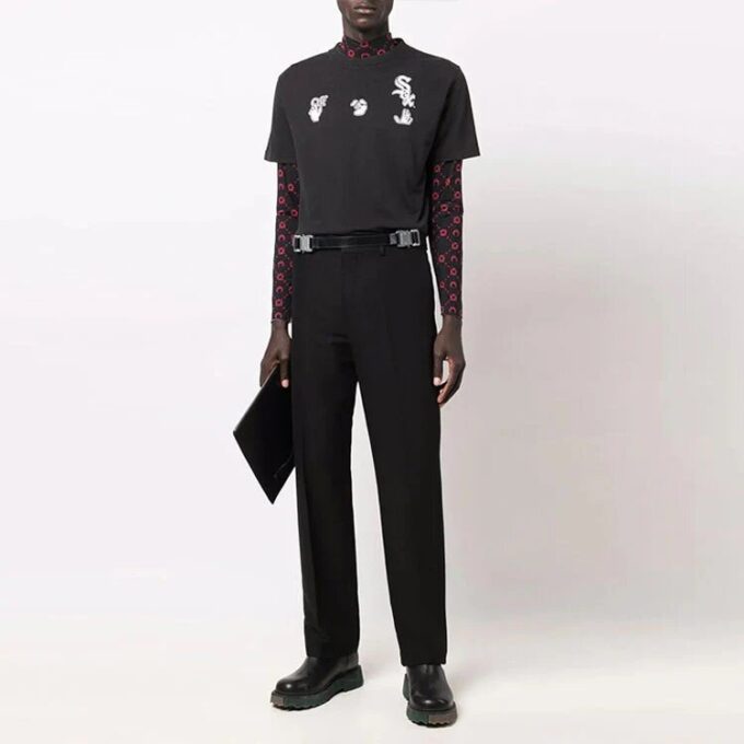 Off-White x New Era x MLB Crossover SS22 Logo Printing Short Sleeve Ordinary Version Black