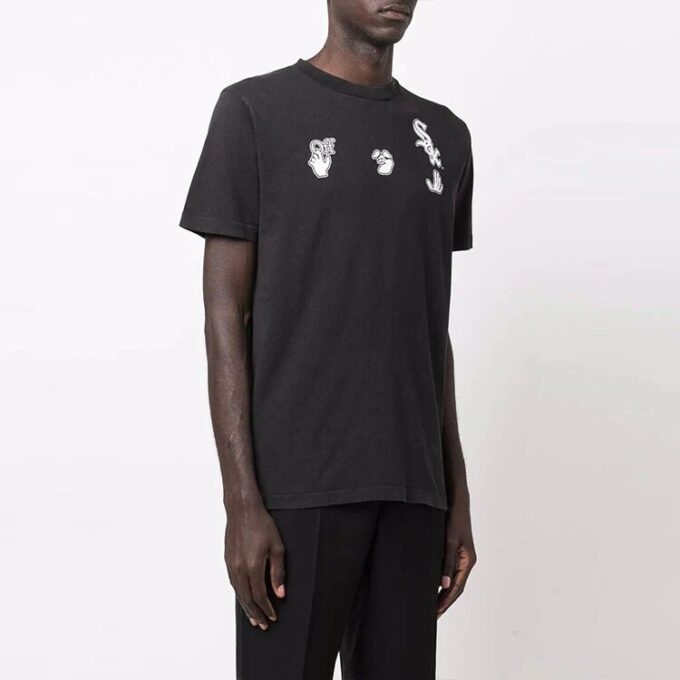 Off-White x New Era x MLB Crossover SS22 Logo Printing Short Sleeve Ordinary Version Black