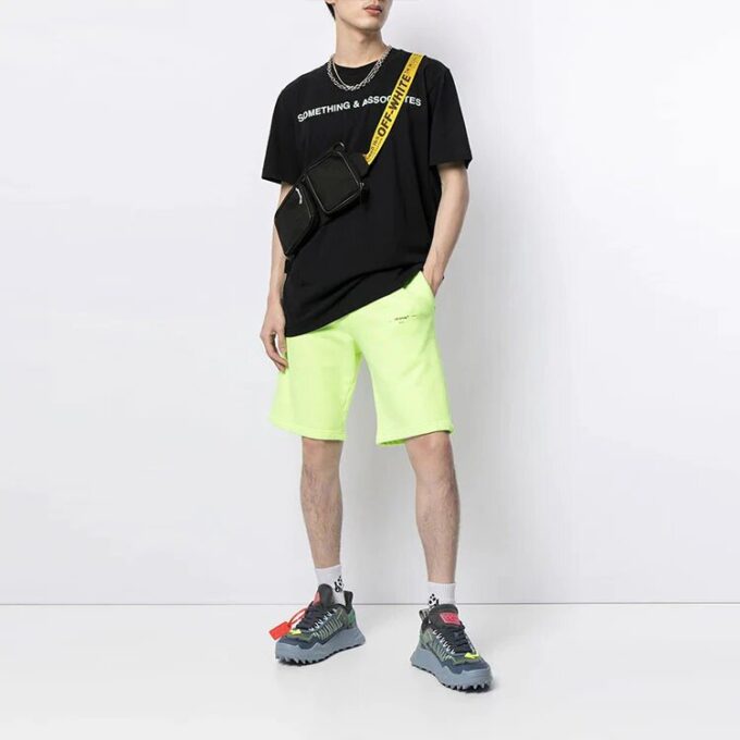 Off-White x Something & Associates Crossover Alphabet Printing Short Sleeve Ordinary Version Unisex Black