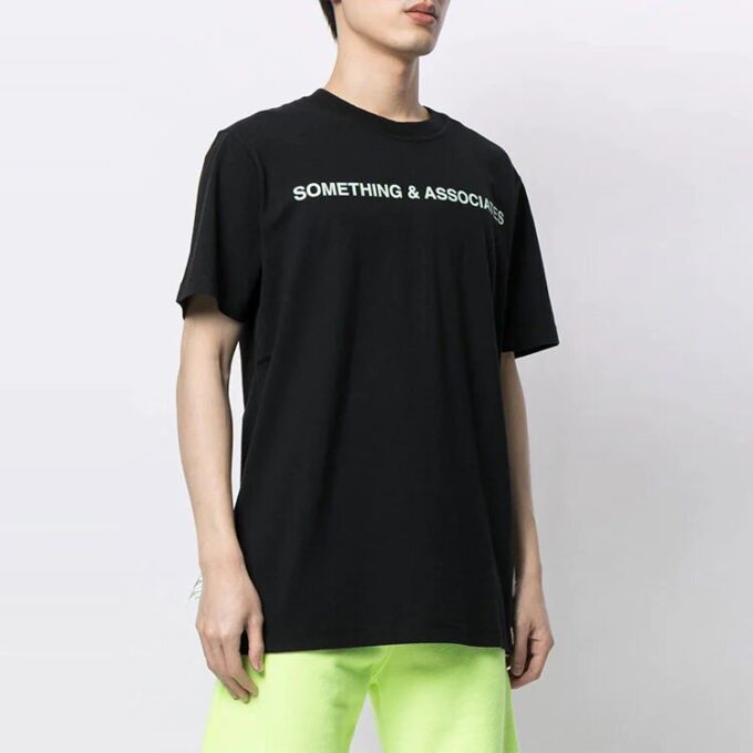 Off-White x Something & Associates Crossover Alphabet Printing Short Sleeve Ordinary Version Unisex Black