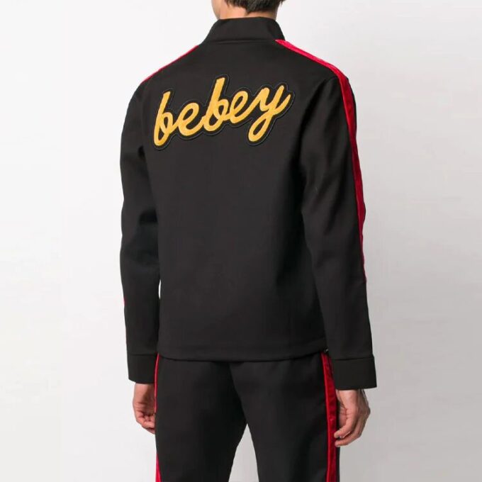 Off-White x Theophilus London Crossover Micro Mark Printing Casual Zipper Sports Jacket Black