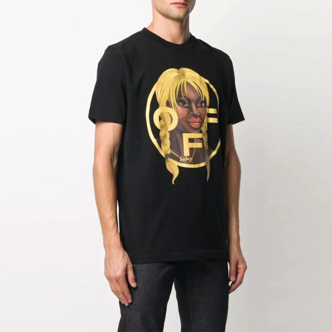 Off-White x Theophilus London Crossover Printing Casual Round Neck Short Sleeve Black