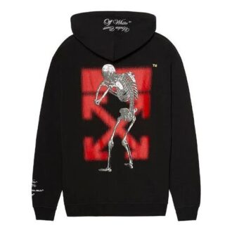 Off-White x UNDERCOVER Crossover Skeleton Printing hooded Long Sleeves Black