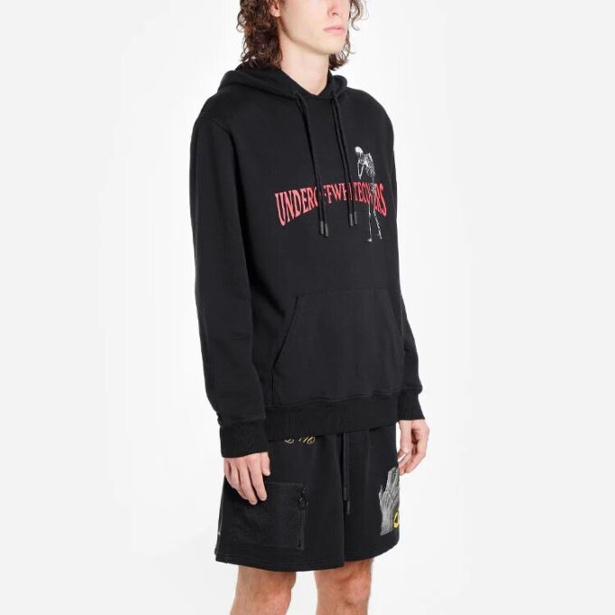 Off-White x UNDERCOVER Crossover Skeleton Printing hooded Long Sleeves Black
