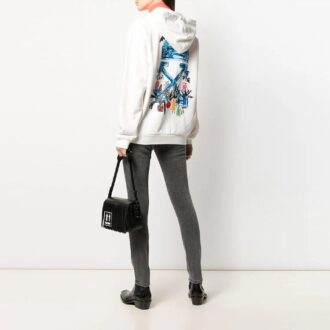 Off-White Zipper hooded Long Sleeves Hoodie Ordinary Version Creamy White