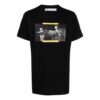 Oil Painting Print Round Neck Short Sleeve T-Shirt “Black”