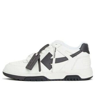 Out Of Office Calf Leather Sneaker “White Black”