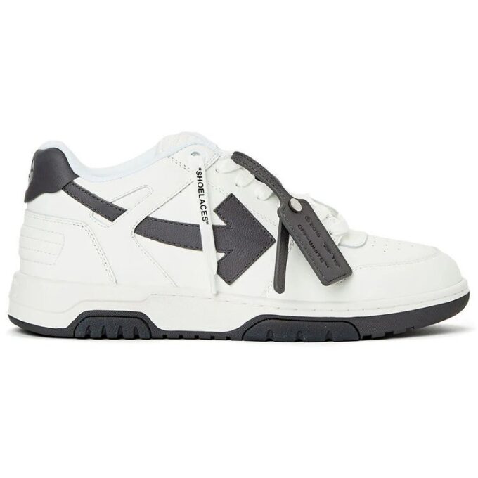 Out Of Office Calf Leather Sneaker “White Black”