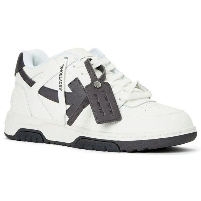 Out Of Office Calf Leather Sneaker “White Black”