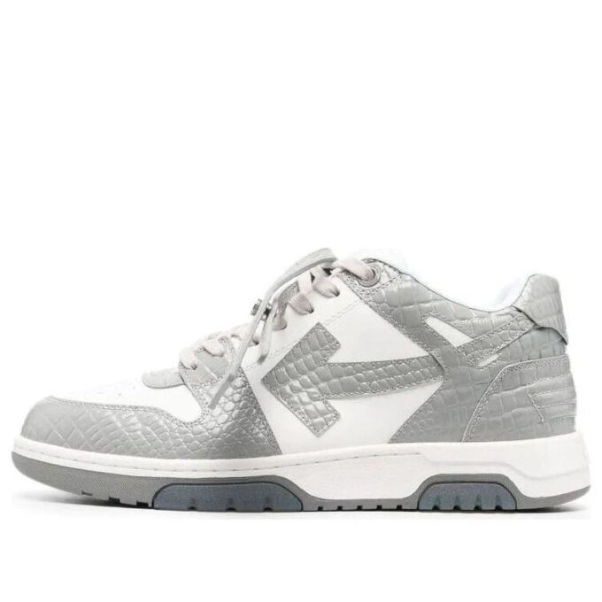 Out Of Office Croco Print Sneaker “Grey White”