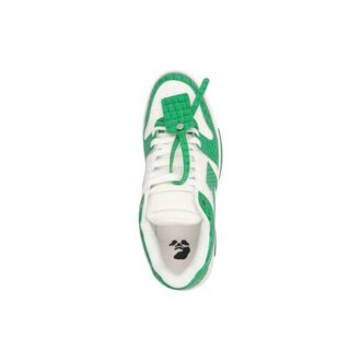 Out Of Office Crocodile Print Low-Top Sneakers “Green White”