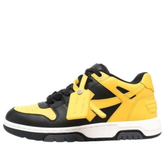 Out Of Office Leather Sneaker “Yellow Black”