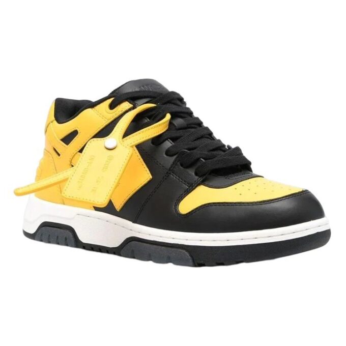 Out Of Office Leather Sneaker “Yellow Black”