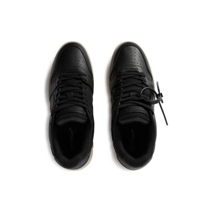 Out Of Office Leather Sneakers “Black Yellow”