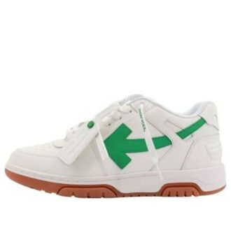 Out Of Office Leather Sneakers “White Bright Green Rrick Red”