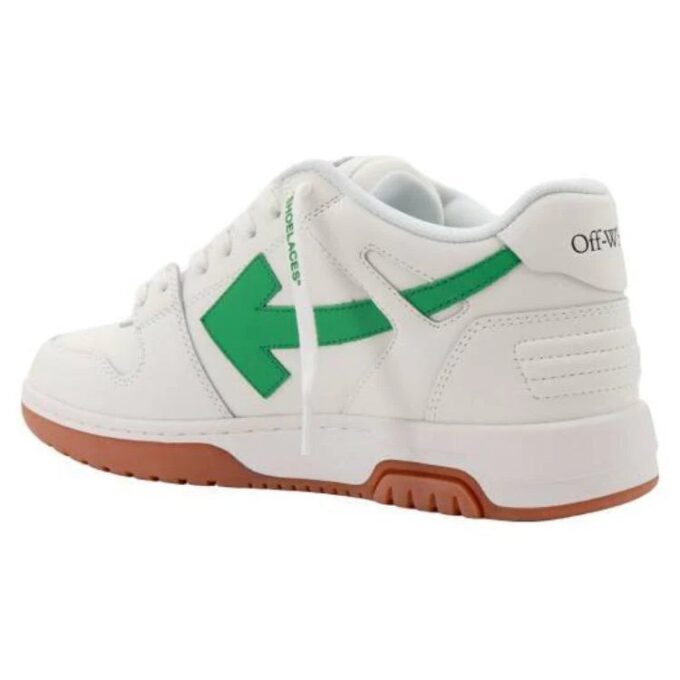 Out Of Office Leather Sneakers “White Bright Green Rrick Red”