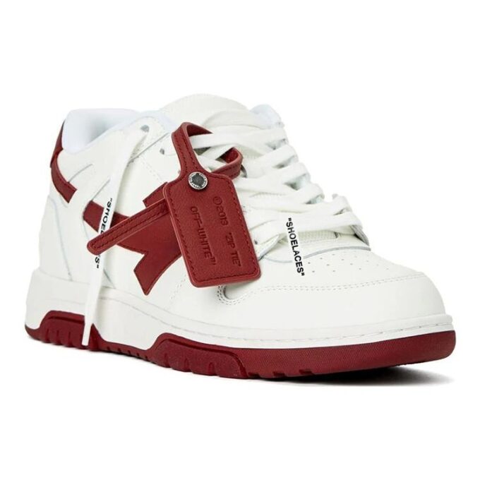Out Of Office Leather Sneakers “White Burgundy”
