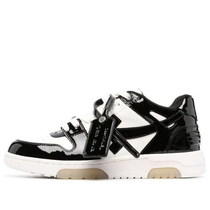 Out Of Office Low-Top Patent Sneaker “Black White”