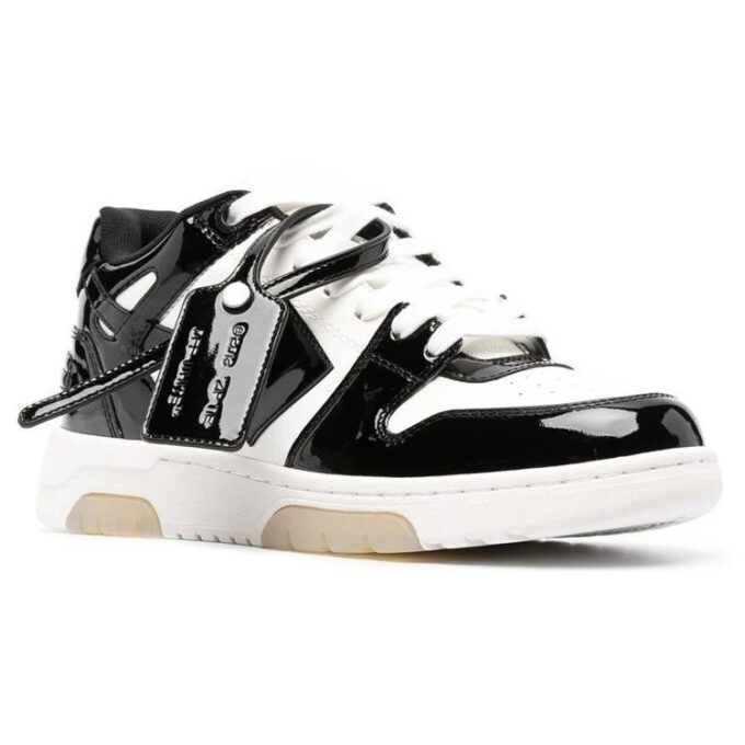 Out Of Office Low-Top Patent Sneaker “Black White”