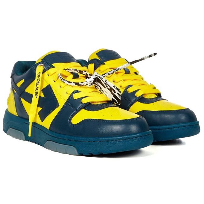 Out Of Office Zip Tie Sneakers “Yellow Navy”