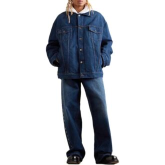 Oversize Logo-Appliqued Denim Jacket