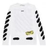 OW White Splash Ink Graffiti Long Sleeves “White Black”