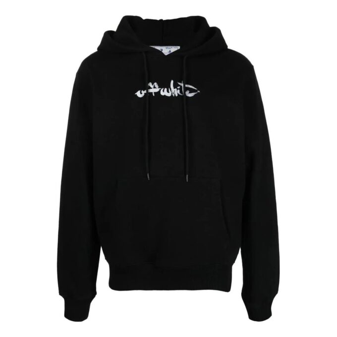 Paint Arrow Slim Hoodie “Black White”