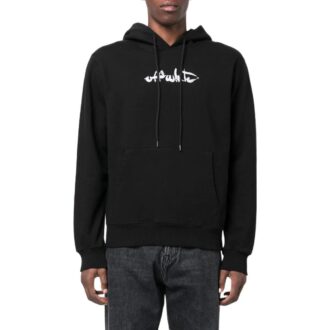 Paint Arrow Slim Hoodie “Black White”