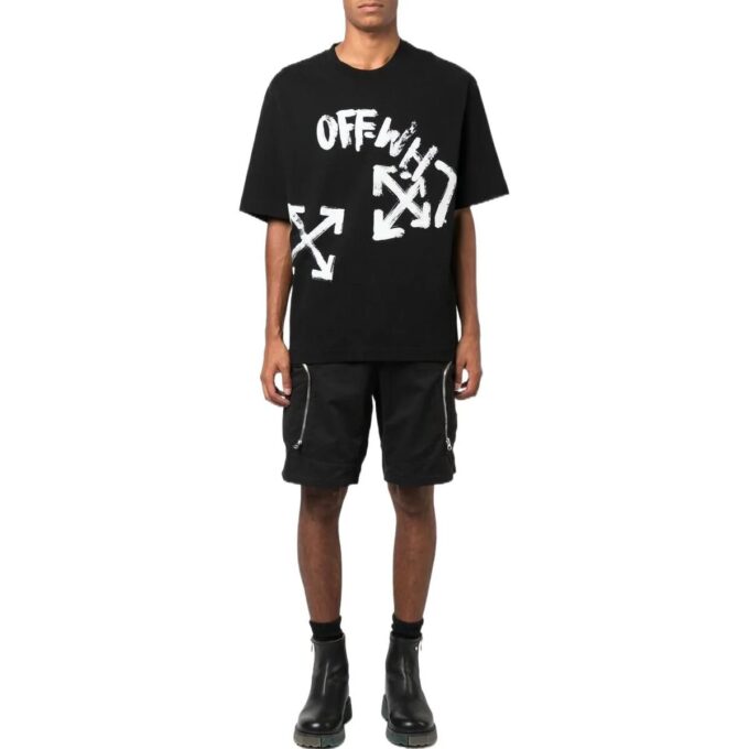 Paint Script Oversized Skate T-Shirt “Black”