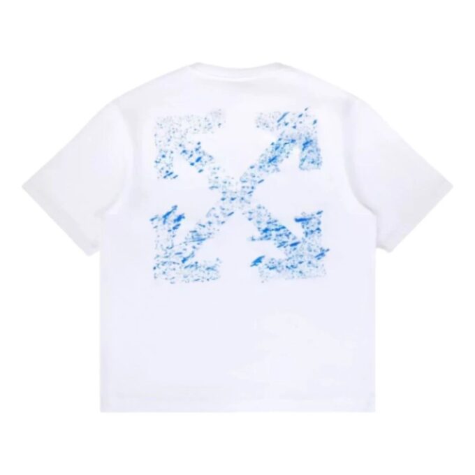 Paint Splatter Arrow Diag Fit T-Shirt “White”
