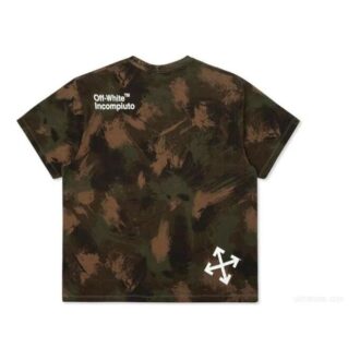 Paintbrush Short-Sleeve Camouflage Oversize Round Neck
