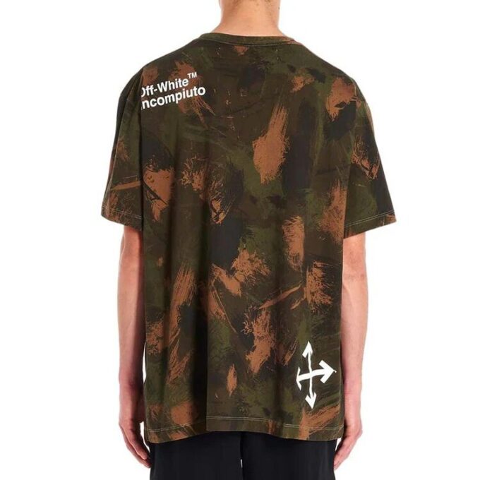Paintbrush Short-Sleeve Camouflage Oversize Round Neck