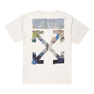 Painting Arrow Cotton Short Sleeve White