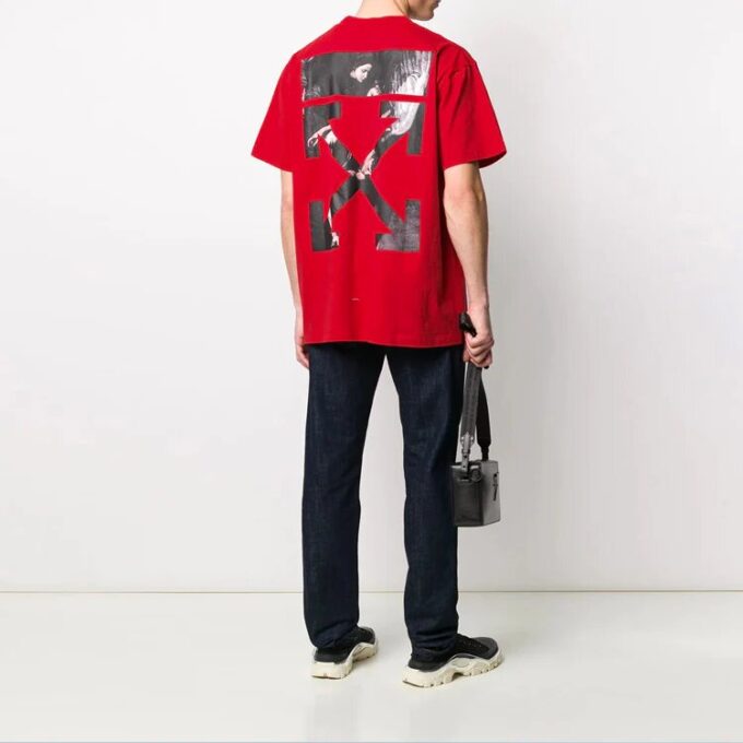 Painting Arrow Printing Short Sleeve Red