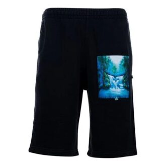 Painting Printing Casual Shorts Ordinary Version Black