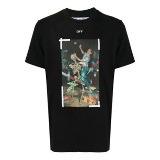Painting Printing Short Sleeve Black