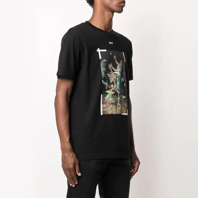 Painting Printing Short Sleeve Black